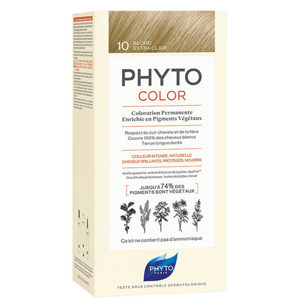 Phyto, Color, Dauerhafte Haarfarbe, 10 Extrahellblond, 50 ml