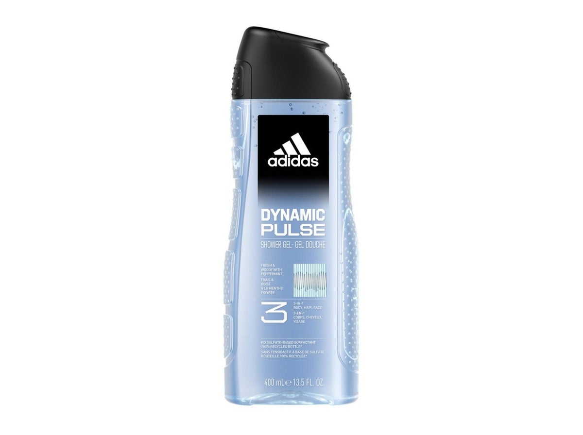 Adidas, Dynamic Pulse, Erfrischend, Duschgel, Körper, Gesicht, Haar, Alle Hauttypen, 400 ml