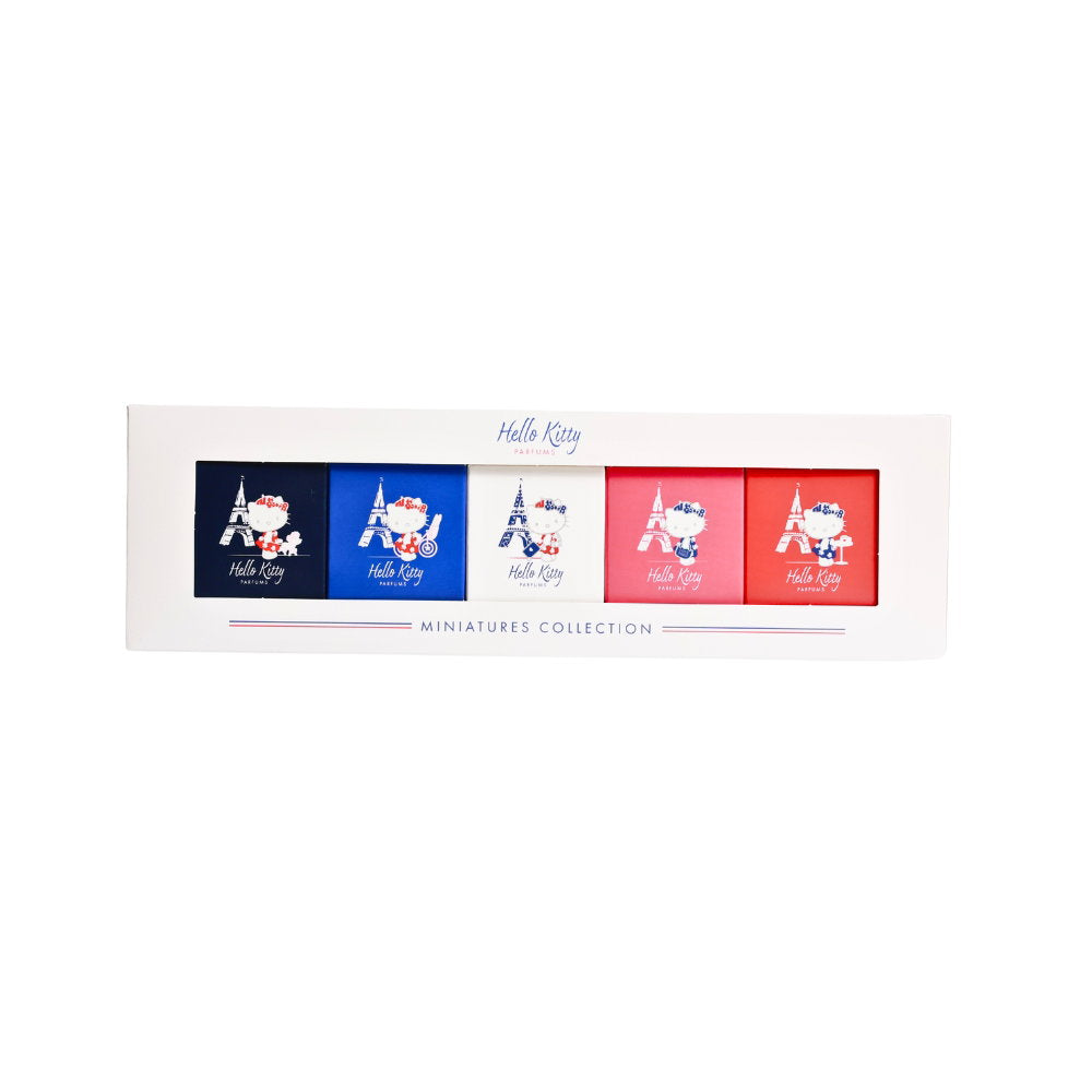 Set Hello Kitty: Around Paris Blanc, Eau De Toilette, For Girls, 5 ml *Miniature + Around Paris Bleu, Eau De Toilette, For Girls, 5 ml *Miniature + Around Paris Rose, Eau De Toilette, For Girls, 5 ml *Miniature + Around Paris Rouge, Eau De Toilette, For G