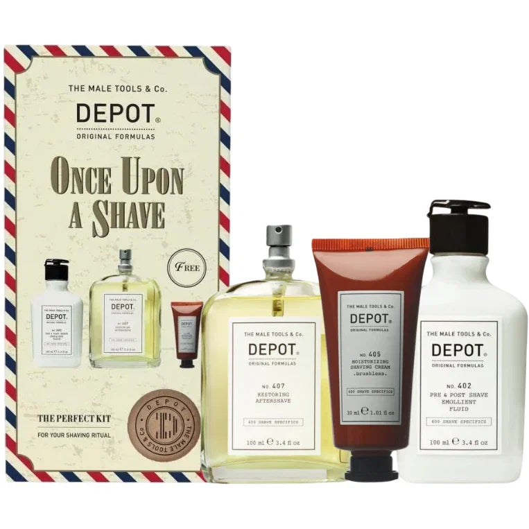 Set Depot: 400 Shave Specifics No. 402, Essential Oils, Soothing, Pre & Post Shaving Fluid, 100 ml + 400 Shave Specifics No. 405, Allantoin, Moisturizing, Shaving Cream, 125 ml + 400 Shave Specifics No. 407, Pro-Vitamin B5, Restoring & Refreshing, After-S
