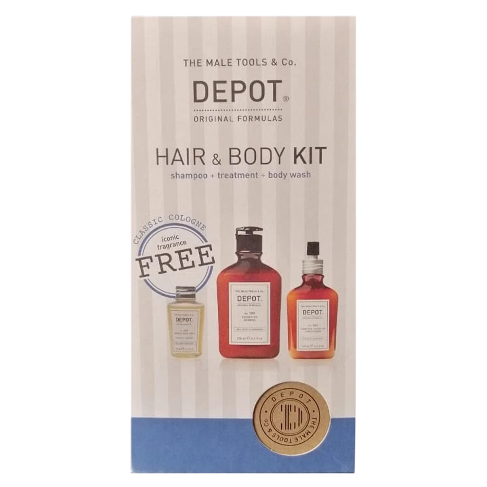Set Depot: 100 Hair Cleansing No. 103, Pro-Vitamin B5, Hair Shampoo, For Hydration, 250 ml + 200 Hair Treatments No. 202, Botanical Complex, Hair Leave-In Conditioner, For Hydration, 100 ml + 600 Body Solutions No. 601, Botanical Complex, Cleansing, Class