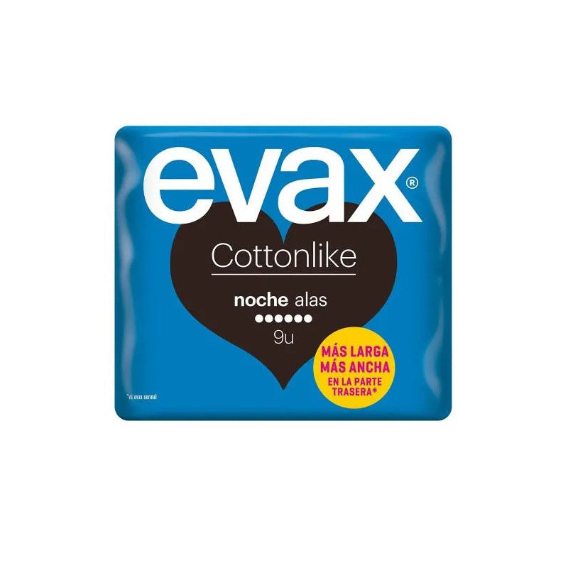 Evax Cottonlike Night With Wings Sanitary Towels 9 Units