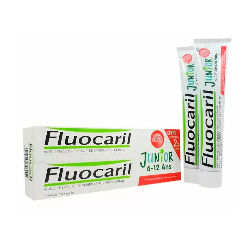 Fluocaril Junior Red Fruits Tooth Paste 2x75ml