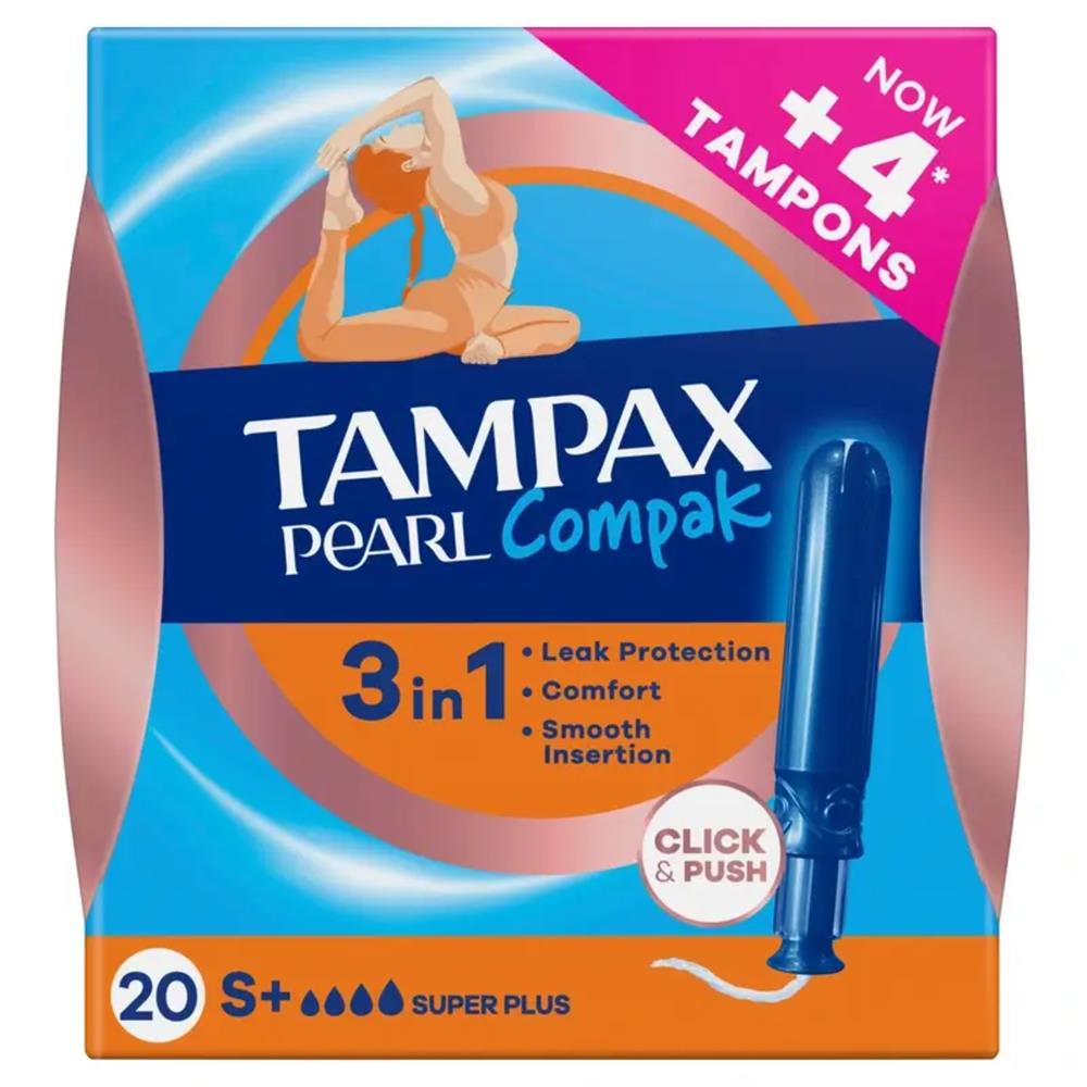 TAMPAX PEARL COMPAK super plus tampon 20 units