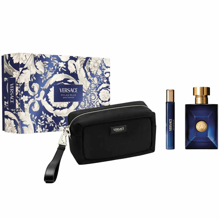 Versace Dylan Blue Pour Homme Eau de Toilette Spray 100ml Set 3 Pieces