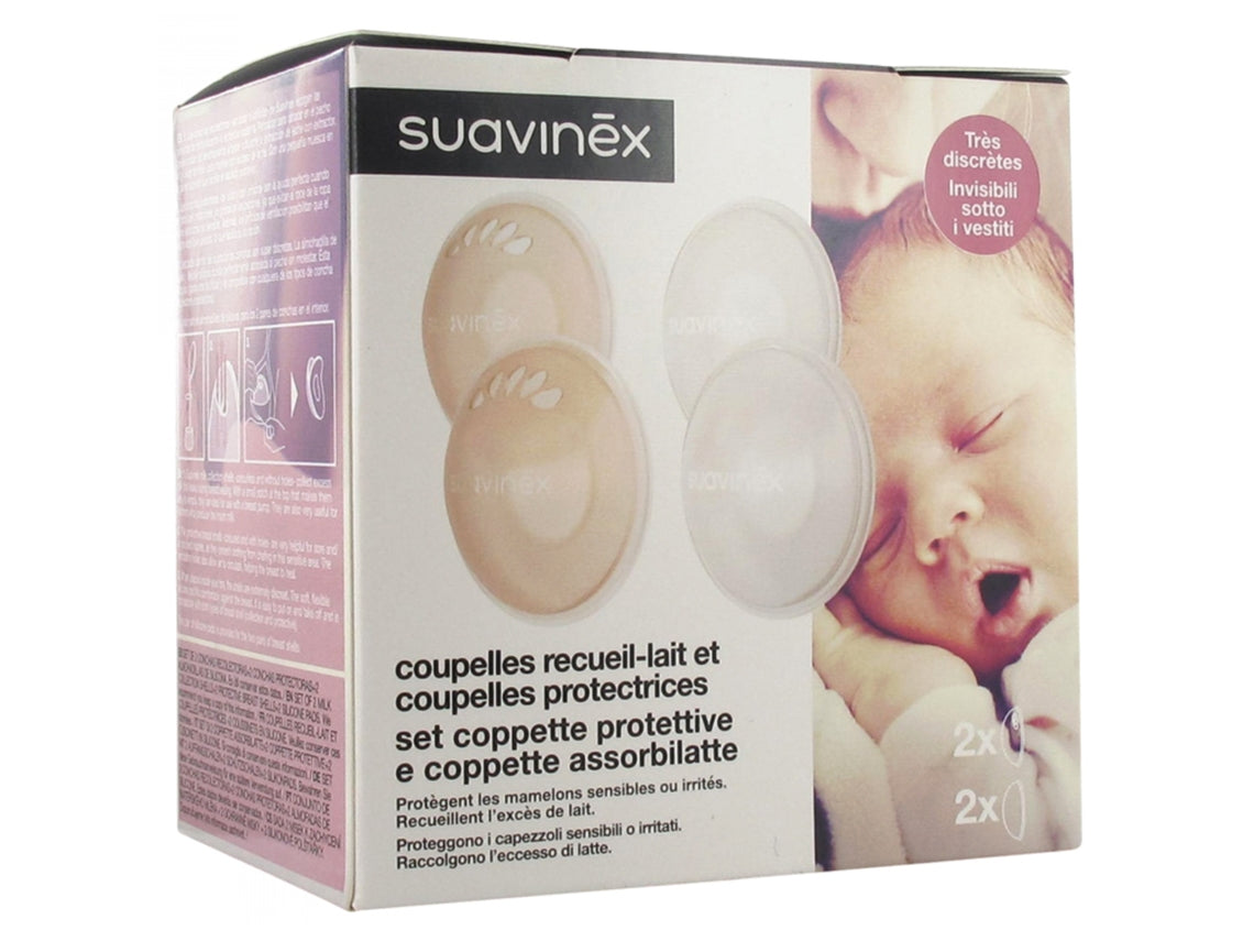 Suavinex Zero.Zero Borstschelpen + Lekschalen 2x2 Stuks SXZBRF049832