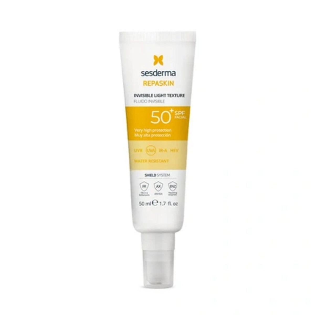 Sesderma, Repaskin, Schutz & Reparatur, vor dem Sonnenbad, Fluid, für das Gesicht, LSF 50, 50 ml