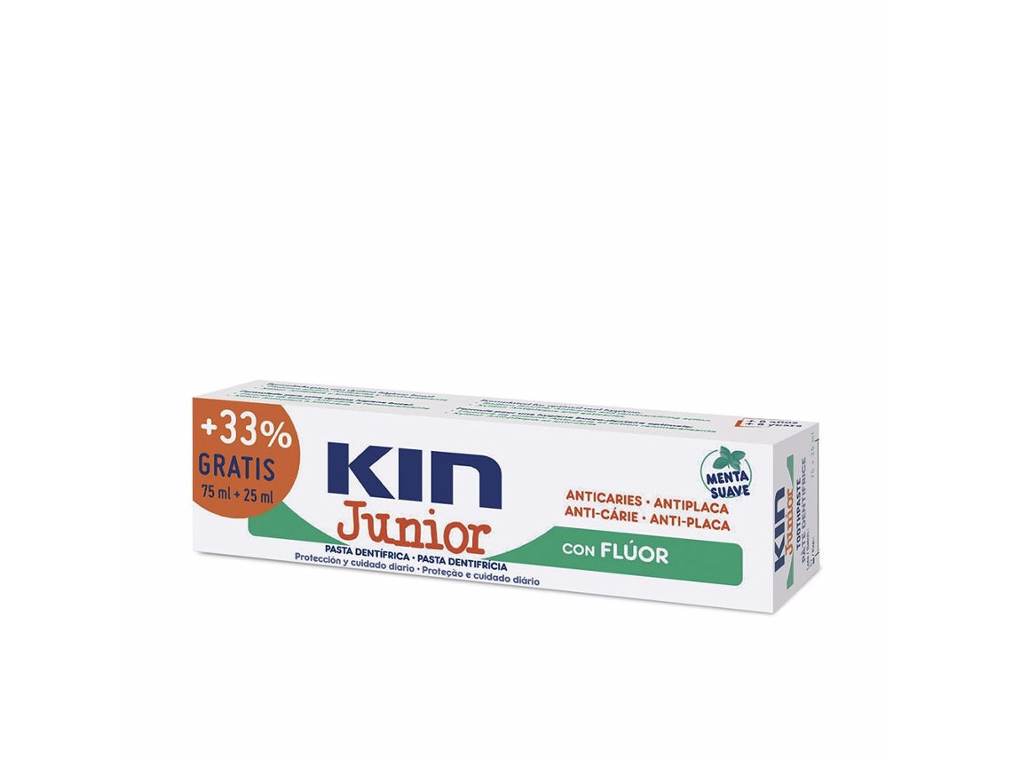 Kin Kin Junior Pasta Dentífrica Anticaries #menta Suave 75 + 25 Ml