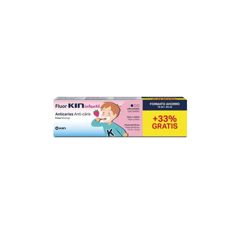Kin Fluorkin Infantil Pasta Dentifrica #fresa 75 + 25 Ml