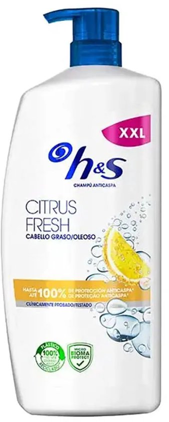 Head and Shoulders H y S Citrus Fresh Champú Anticaspa Cabellos Grasos Dosificador 1000ml