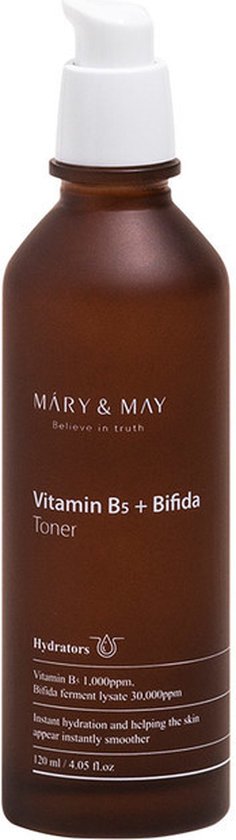 Mary and May, Vitamin B5 + Bifida, Hydrating & Smoothing, Tonic Lotion, For Face, 120 ml