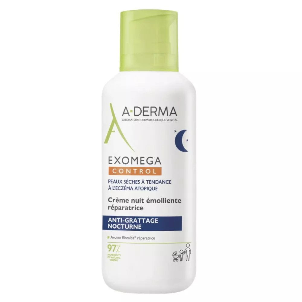 A-Derma, Exomega Control, lindernde Creme, Nacht, für das Gesicht, 400 ml