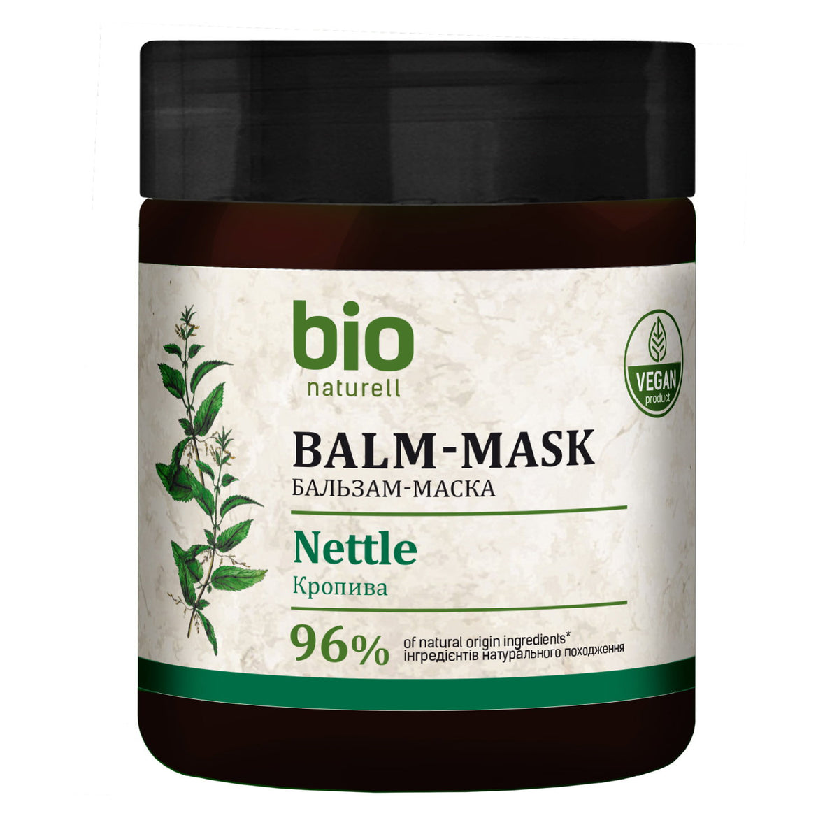 Bio Naturell, Bio Naturell, Brennnessel & Panthenol, Haar-Behandlungscrememaske, Regenerierend, 480 ml