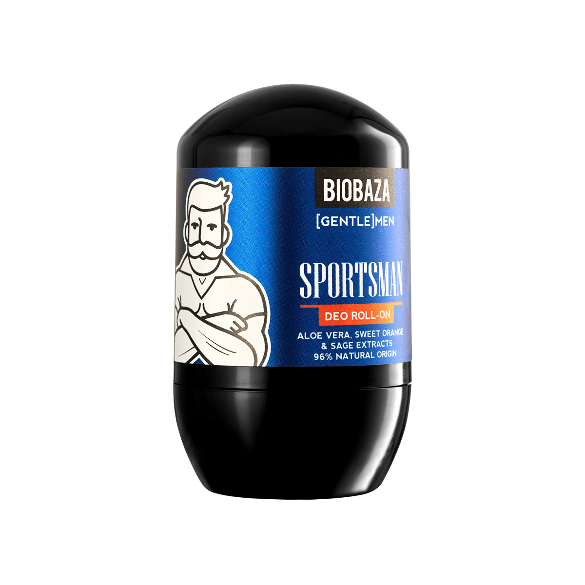 Biobaza, Sportsman, Natürliche Inhaltsstoffe, Erfrischend, Orange & Salbei, Deodorant Roll-on, Für Männer, 50 ml