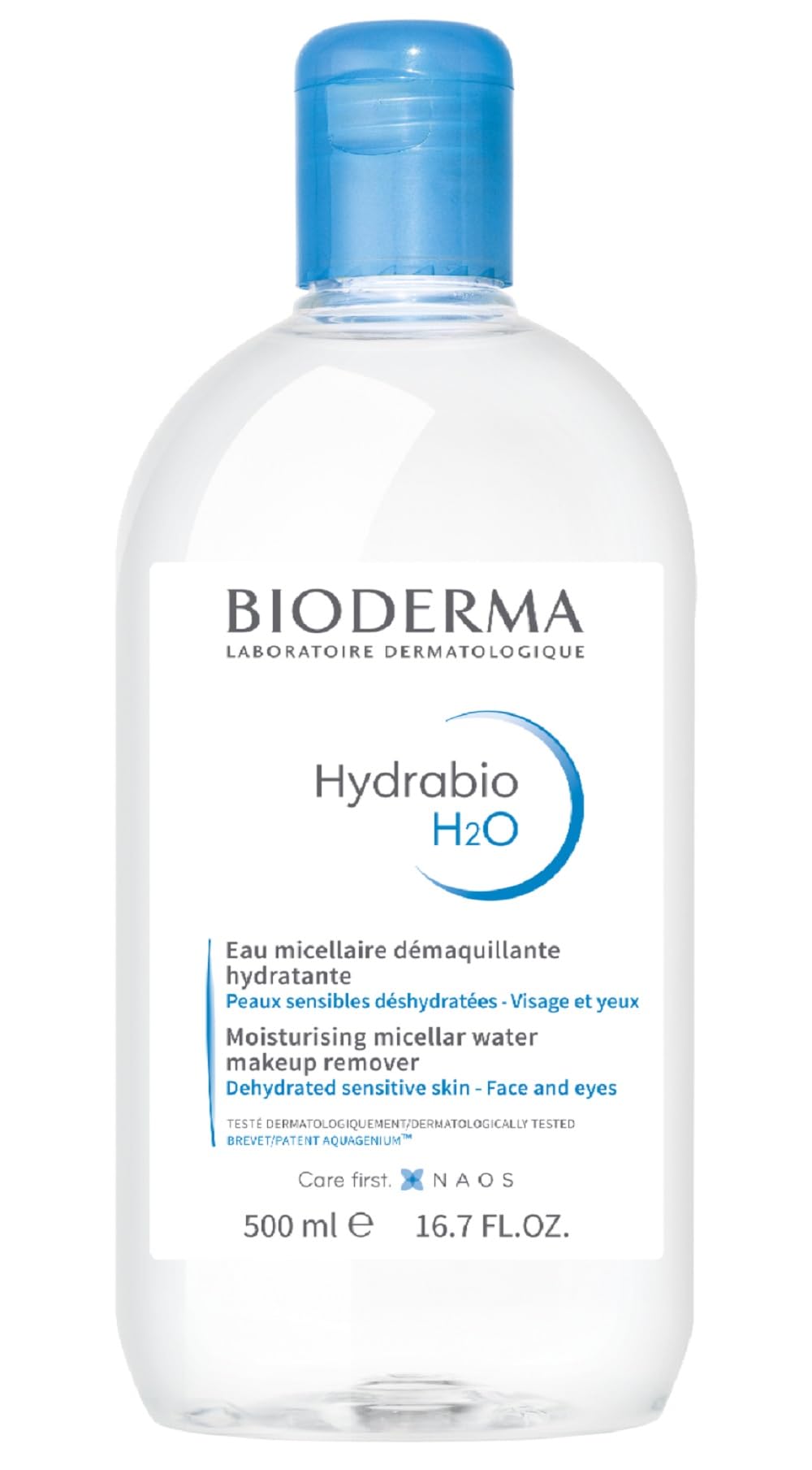 Bioderma, Hydrabio H2O, Reinigung, Mizellenwasser, Für empfindliche & trockene Haut, 500 ml