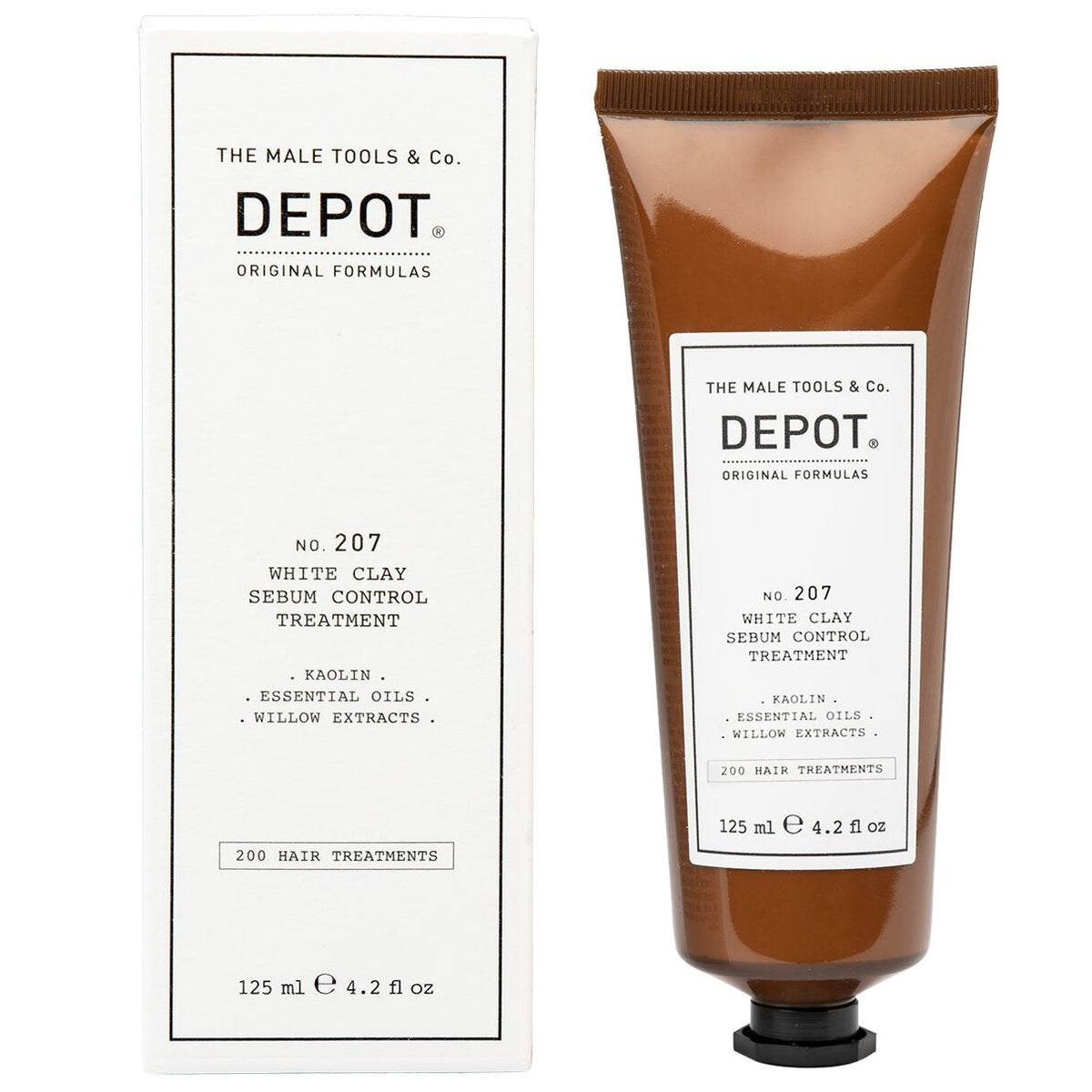 Depot, 200 Hair Treatments No. 207, Kaolin, Kopfhaut-Behandlungs-Creme-Maske, zur Regulierung von überschüssigem Talg, 125 ml