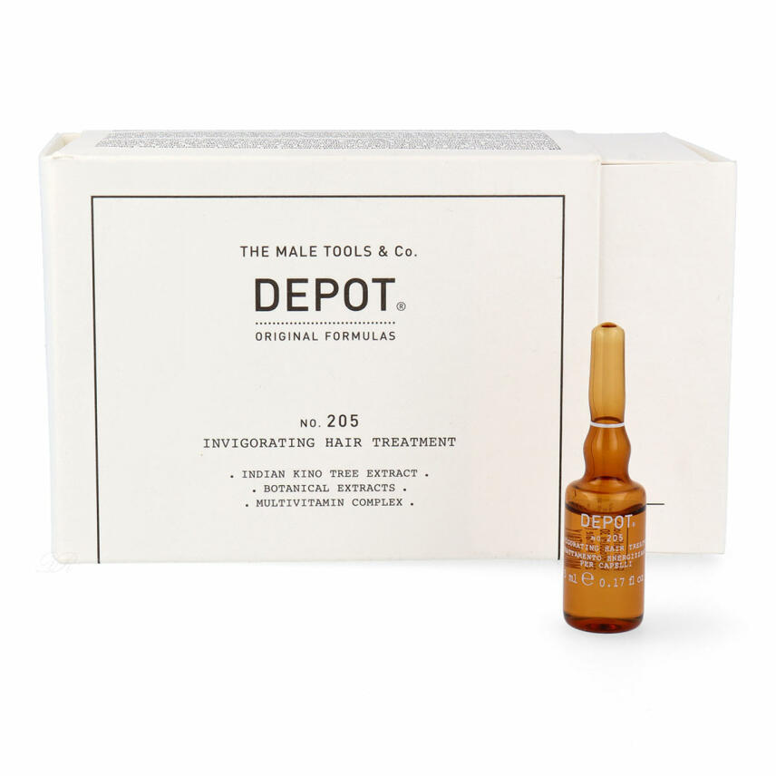 Set, Depot, 200 Hair Treatments No. 205, Pro-Vitamin B5, Hair Lotion Treatment, Anti-Hair Loss, 10 pcs, 5 ml
