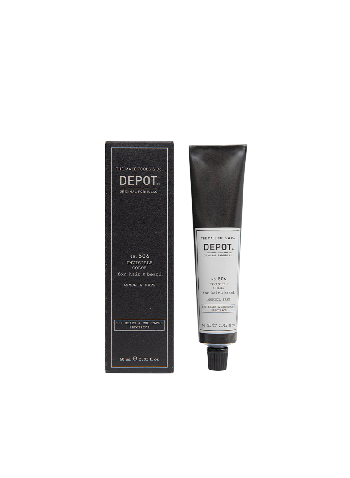 Depot, 500 Beard & Mustache Specifics No. 506 Invisible Clour, Semi-Permanent Hair Dye, Graphite, 60 ml
