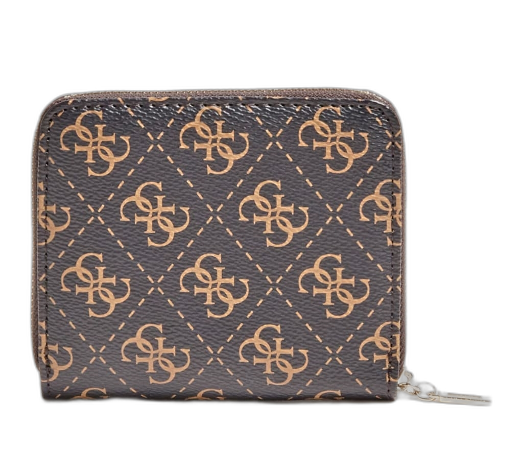 Guess, Camy, Textile Wallet, SLG Small Zip, Brown, For Women