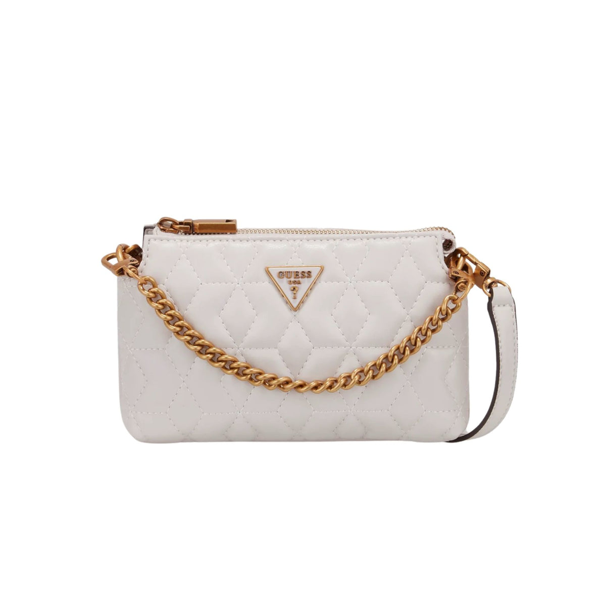 Guess, Elenia, Mini, Textile Crossbody Bag, Stone, QB867772, For Women