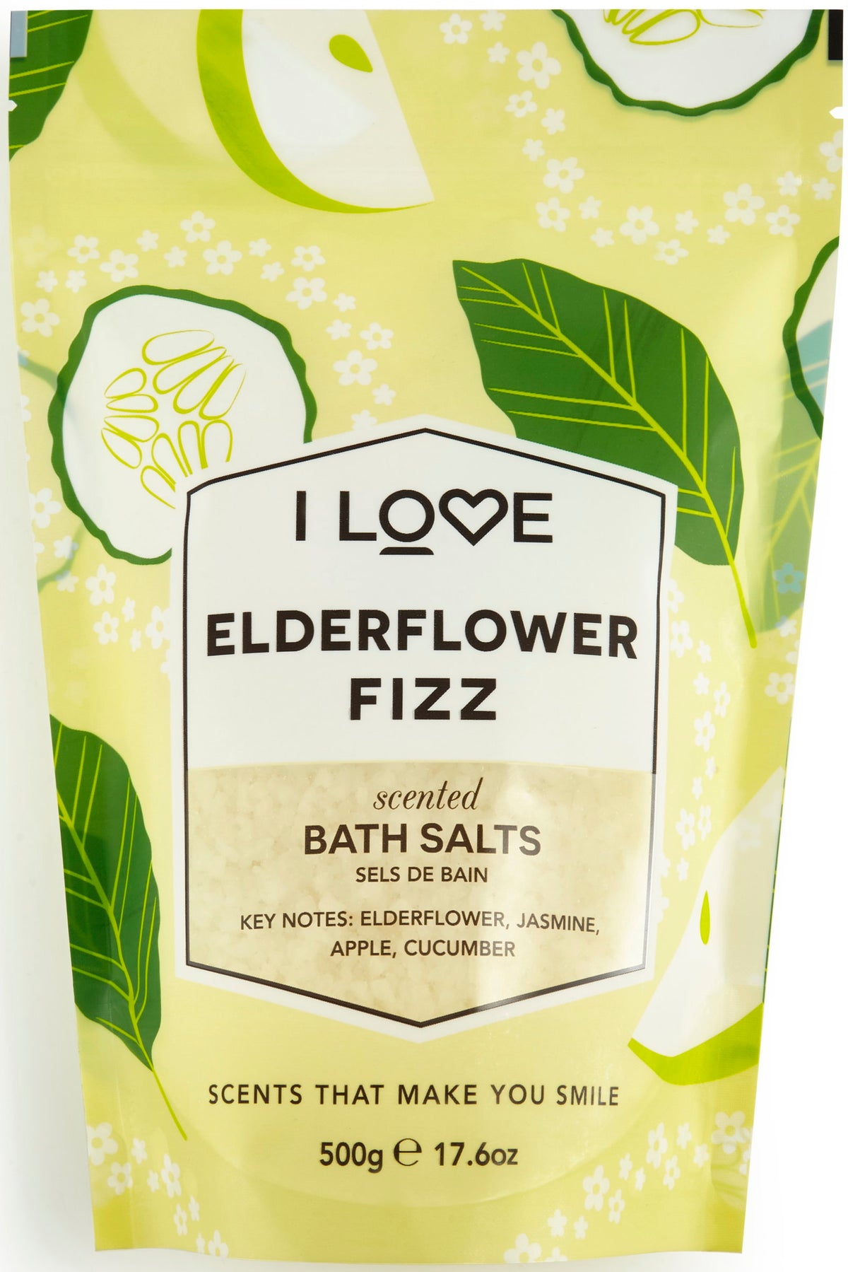 I Love, Signature Collection, Elderflower Fizz, Bath Salt, 500 g