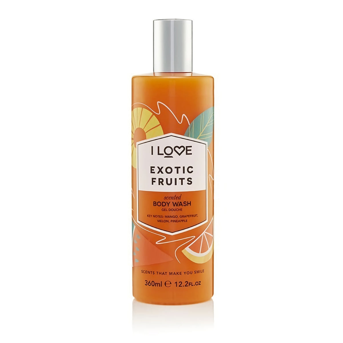 I Love, Signature Collection, ohne Parabene, reinigend, exotische Früchte, Duschgel, 360 ml