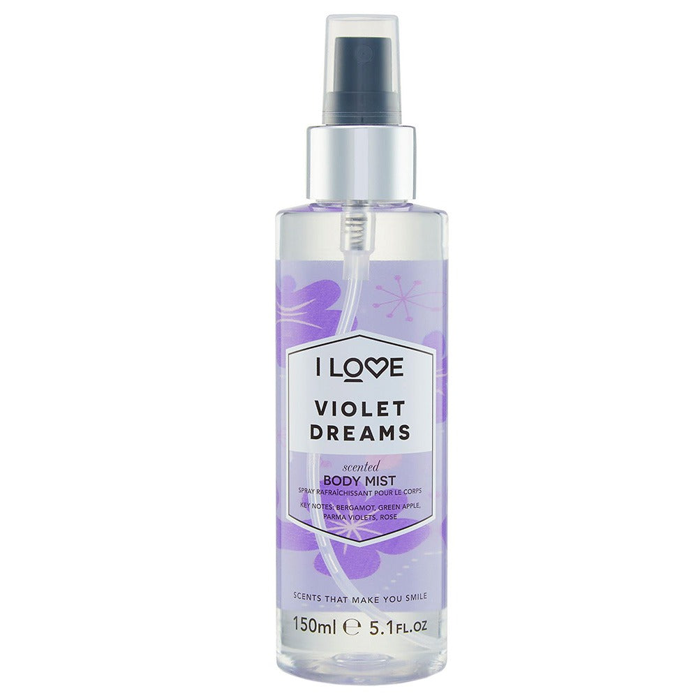 I Love, Signature Collection, Vegan, Körperspray, Violet Dreams, Für den ganzen Körper, 165 ml