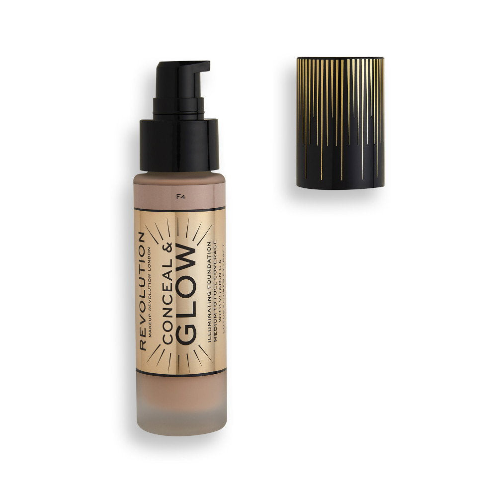 Makeup Revolution, Conceal & Glow, Illuminating, Creme-Foundation, F4, 23 ml