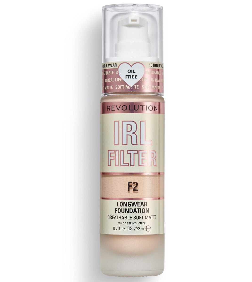 Makeup Revolution, IRL Filter, Ölfrei, Langanhaltend, Cremefoundation, F2, 23 ml