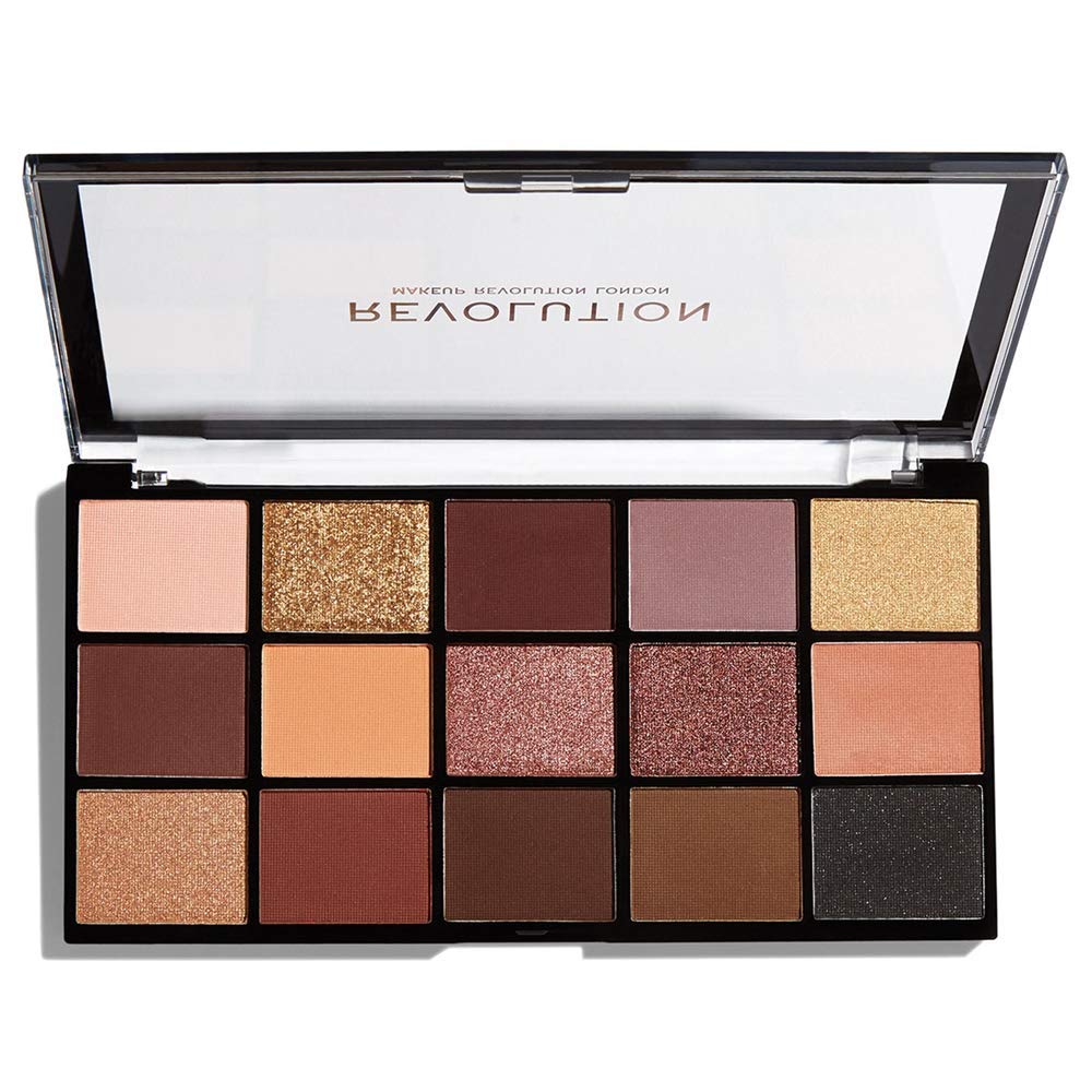 Makeup Revolution, The Reloaded, Lidschatten-Palette, Velvet Rose, 15 Farbtöne, 16,5 g