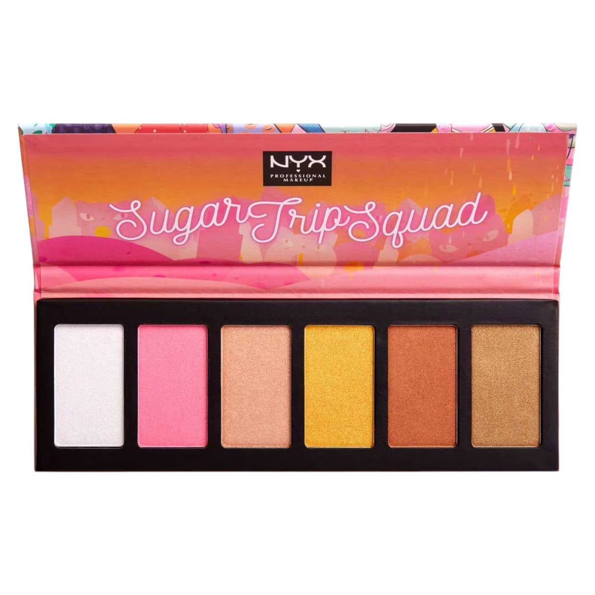 Nyx, Sugar Trip Squad, Tierversuchsfrei, Schimmernde Highlighter-Palette, 01, SQUADHP, 30 g