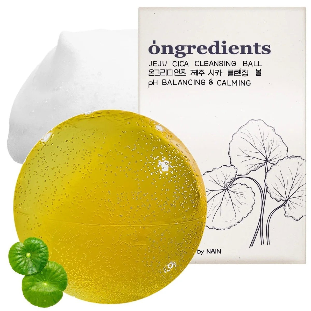 Ongredients, Jeju Cica Cleansing Ball, Reinigend & Feuchtigkeitsspendend, Reinigungsseife, Für das Gesicht, 110 g