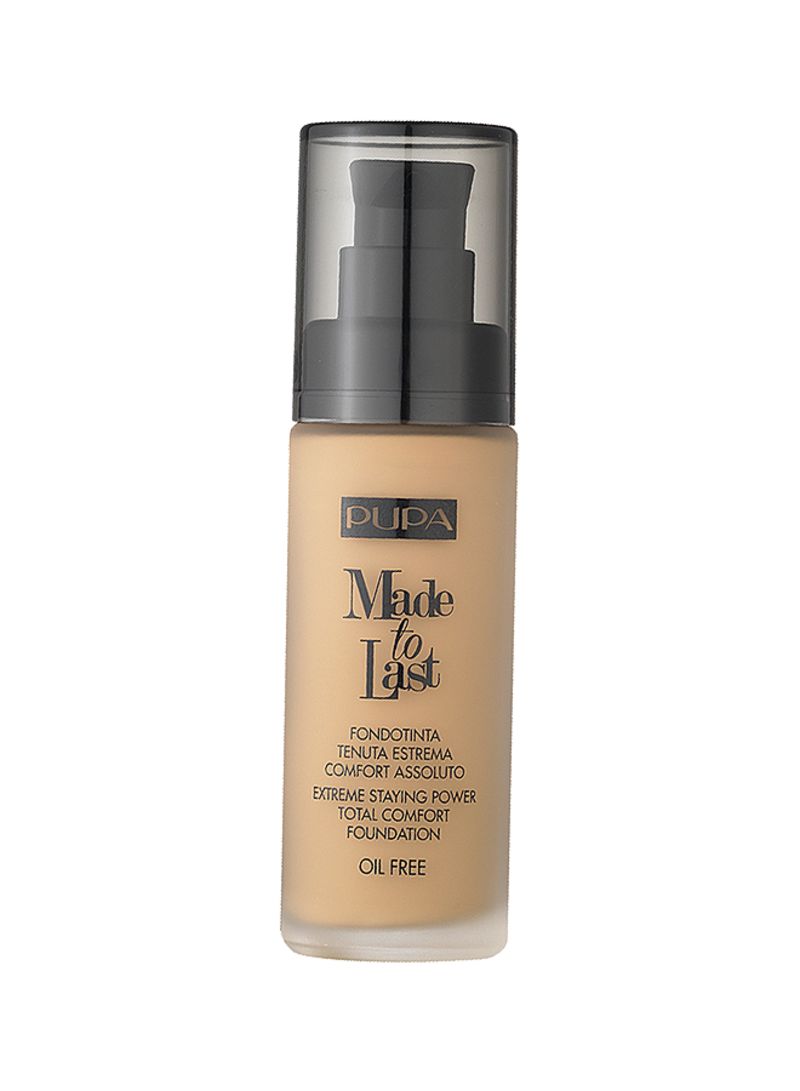 Pupa, Made To Last, frei von Parabenen, langanhaltend, Flüssige Grundierung, 03, Dark Ivory, 30 ml