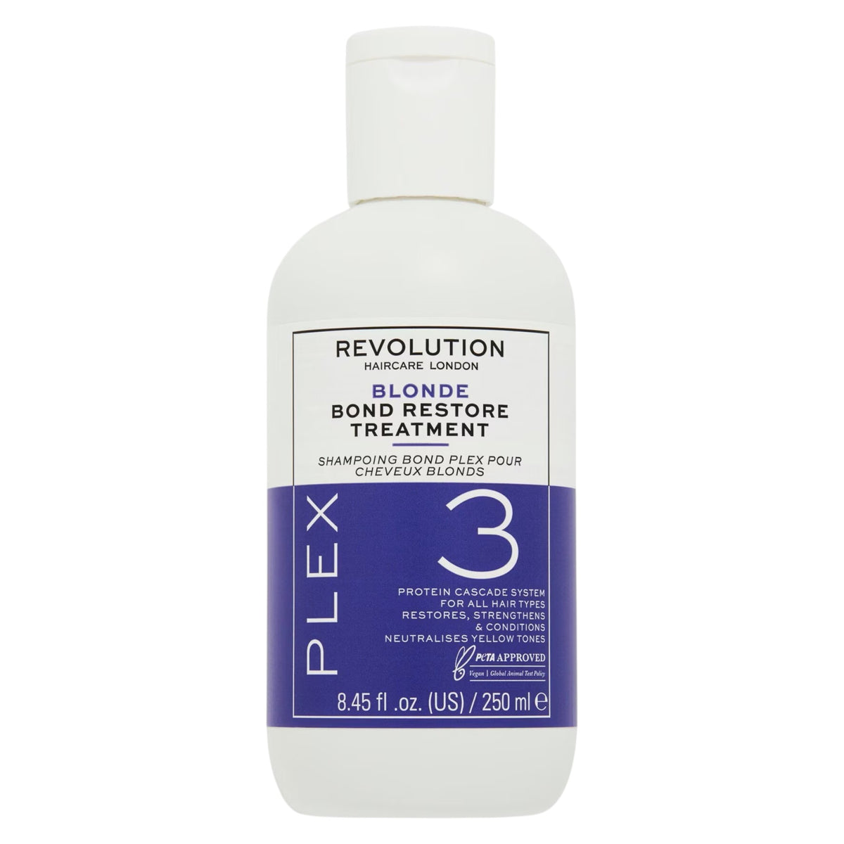 Revolution Haircare, Blonde Plex 3, Hair Treatment Shampoo, Restores, For Damaged Hair, 250 ml