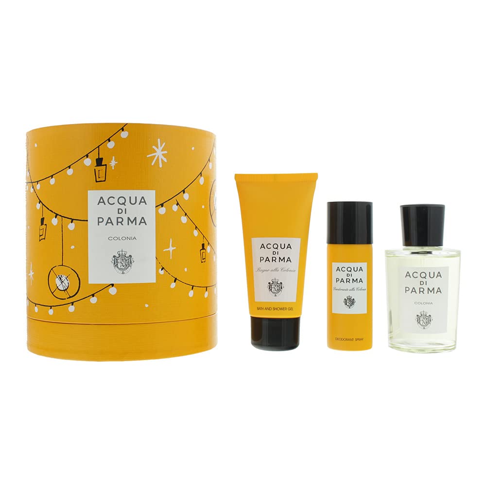 Acqua di Parma Set: Colonia, Eau de Cologne, für Herren, 100 ml + Colonia Nomade, reinigendes Duschgel, 75 ml + Colonia Nomade, Antitranspirant-Deospray, für Herren, 50 ml