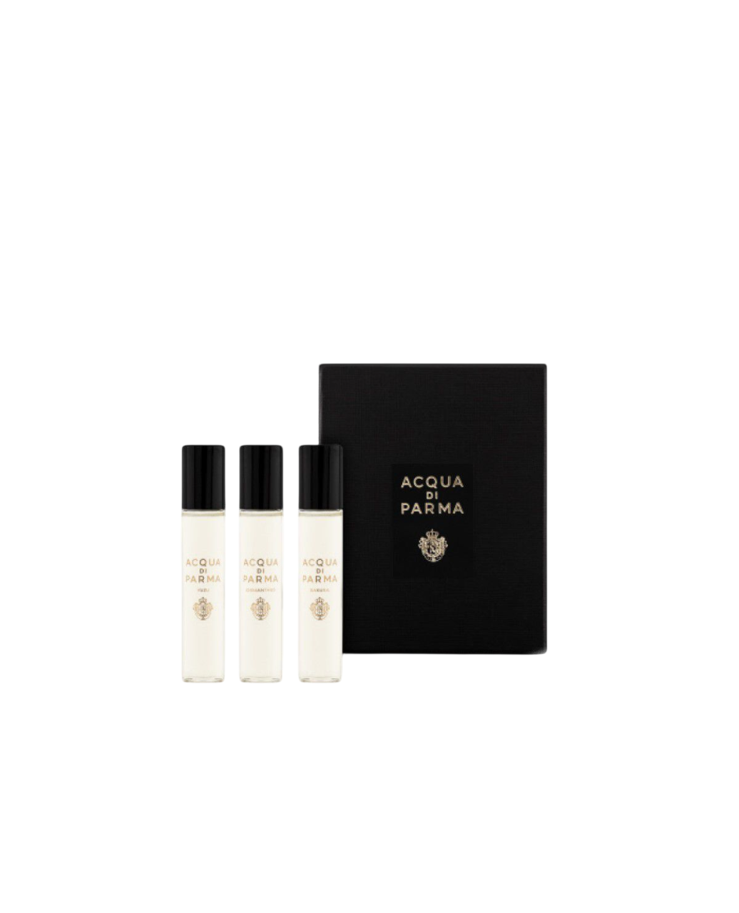 Set Acqua di Parma: Signatures Of The Sun – Sakura, Eau de Parfum, Unisex, 12 ml + Signatures Of The Sun – Yuzu, Eau de Parfum, Unisex, 12 ml + Signatures Of The Sun – Osmanthus, Eau de Parfum, Unisex, 12 ml
