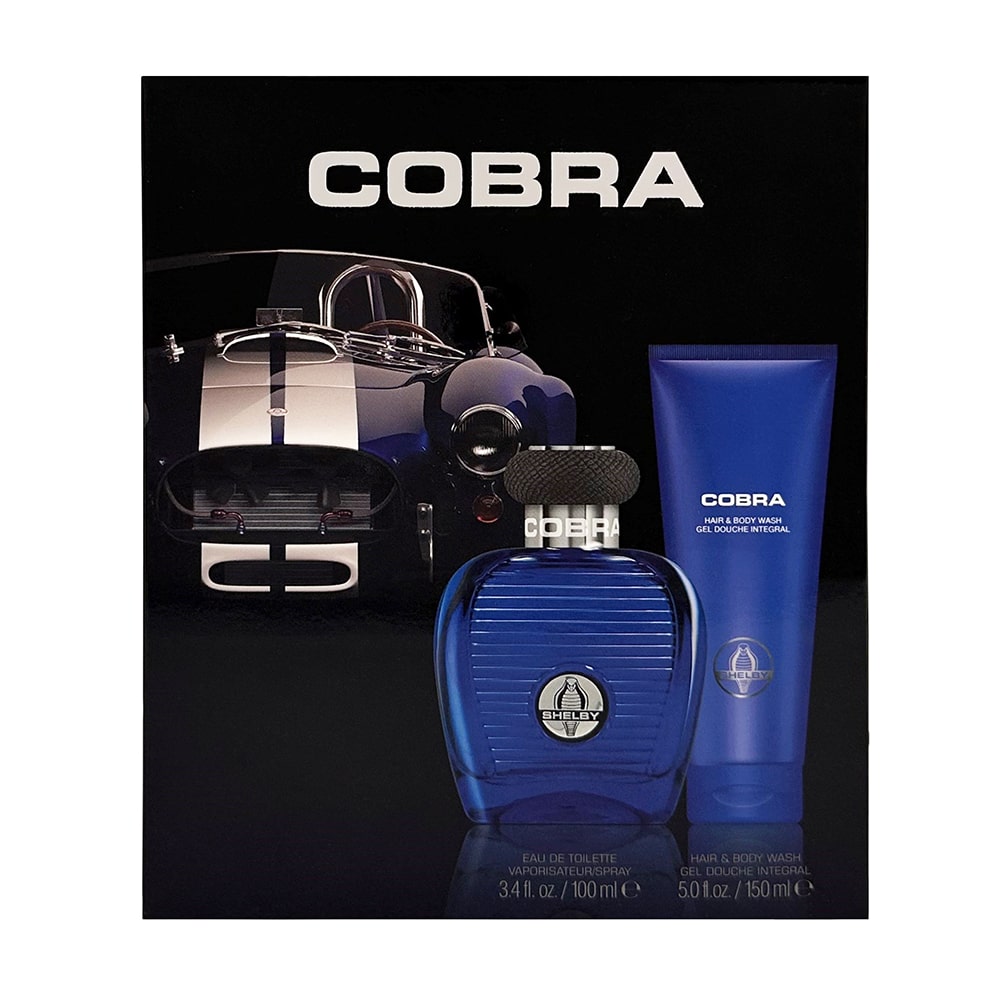 Set Carroll Shelby: Blue Cobra, Eau de Toilette, für Herren, 100 ml + Blue Cobra, Duschgel & Shampoo 2-in-1, 150 ml