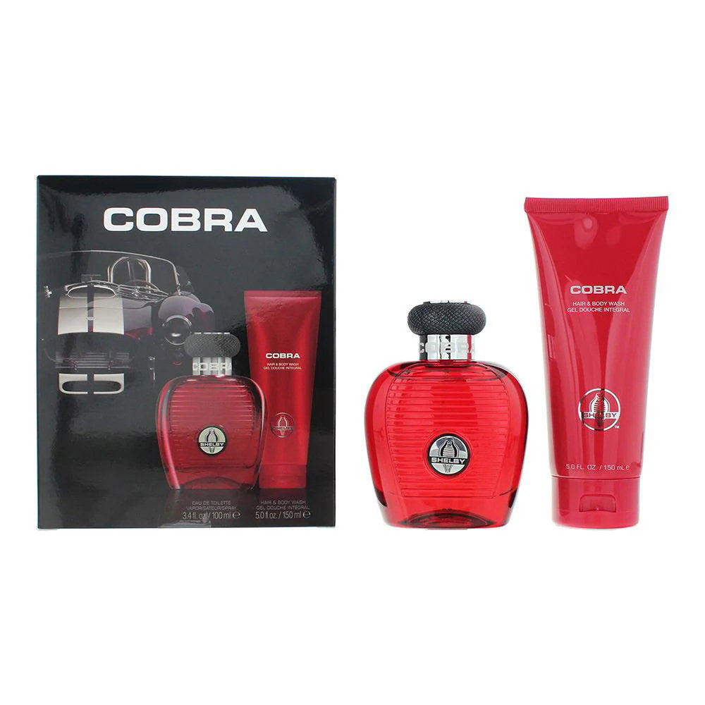 Carroll Shelby Set: Red Cobra, Duschgel & Shampoo 2-in-1, 150 ml + Red Cobra, Eau de Toilette für Herren, 100 ml