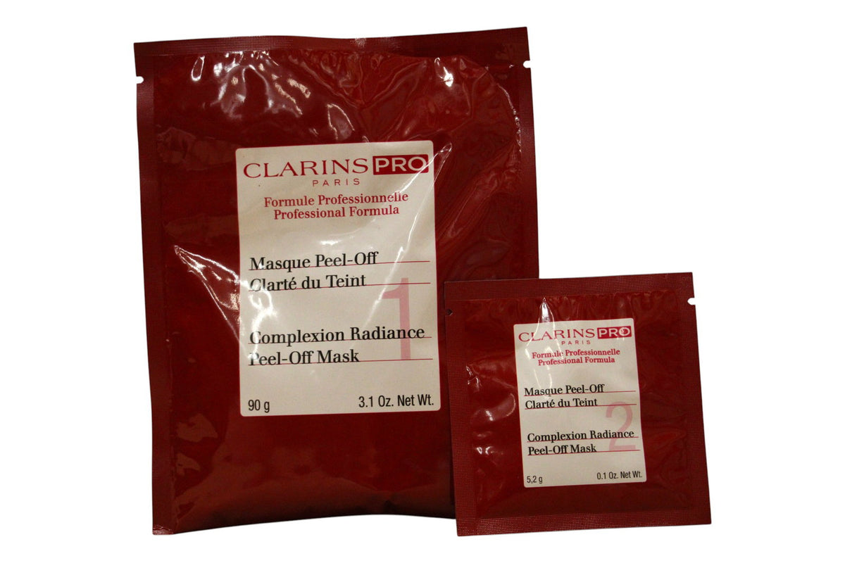Clarins Set: Pro Complexion Radiance, Bright, Peel-Off Maske, Abend, Gesicht, 20 Stk., 5,2 g + Pro Complexion Radiance, Bright, Peel-Off Maske, Abend, Gesicht, 20 Stk., 90 g
