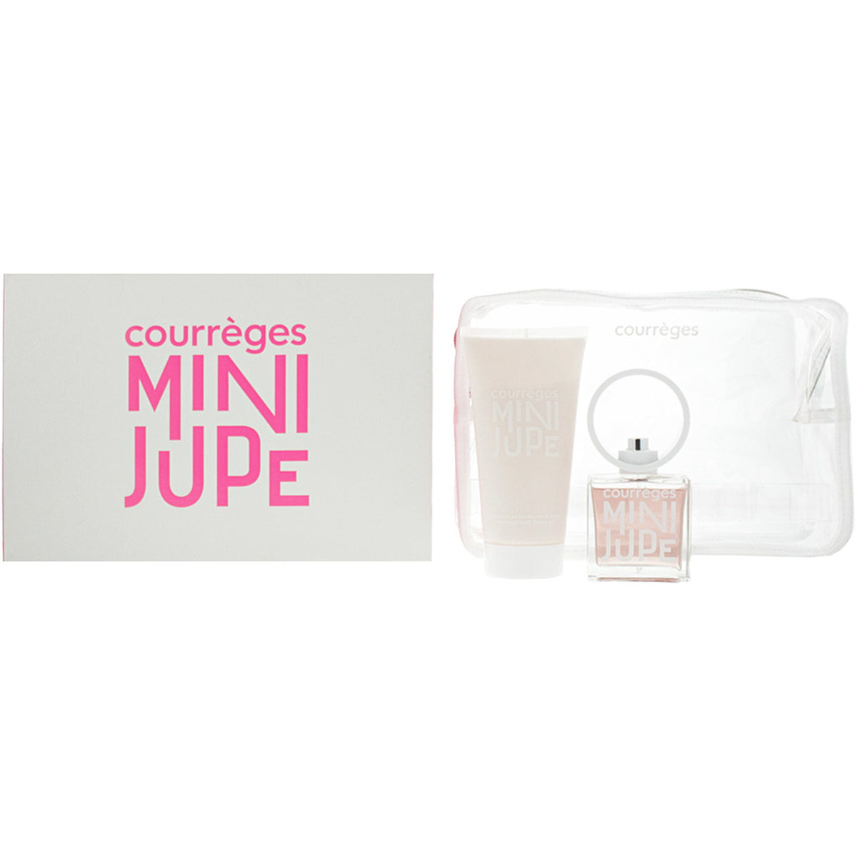 Courrèges Set: Mini Jupe, Eau de Parfum, für Damen, 50 ml + Mini Jupe, feuchtigkeitsspendende Körpercreme, für das Gesicht, ganztägig, 150 ml