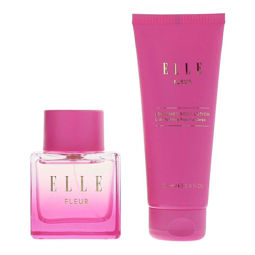 Set Elle: Fleur, Bodylotion, 100 ml + Fleur, Eau de Parfum, für Damen, 100 ml