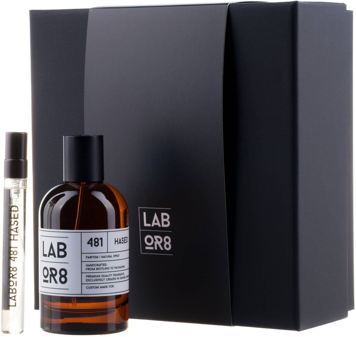 Set LABOR8: Hased 481, Eau de Parfum, Unisex, 100 ml + Hased 481, Eau de Parfum, Unisex, 10 ml