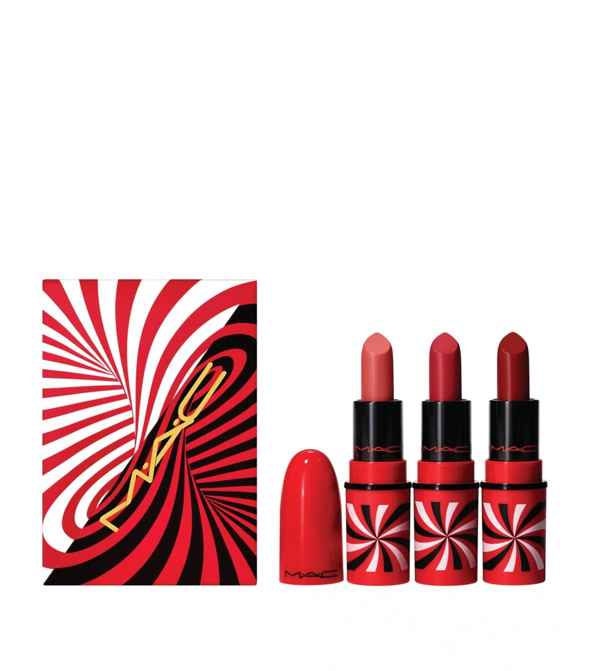 Tiny Tricks Set MAC: Mini, Creme-Lippenstift, Awespicious, 1,7 g + Mini, Matter Creme-Lippenstift, Sleight Of Grand, 1,8 g *Miniatur