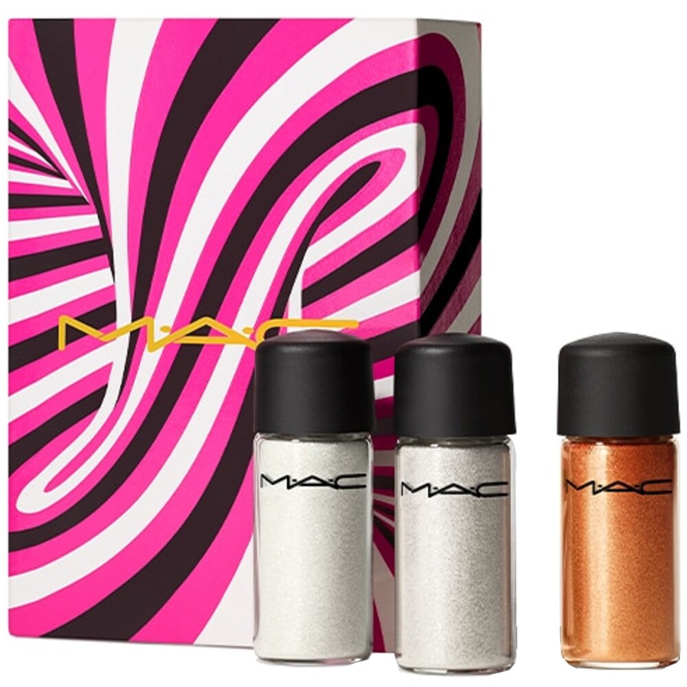Sprinkle Of Magic Set MAC: Mini, loser Glitzer-Lidschatten, Gold, 2,5 g + Mini, loser Glitzer-Lidschatten, Rot, 2,5 g + Mini, loser Glitzer-Lidschatten, Bronze, 2,5 g