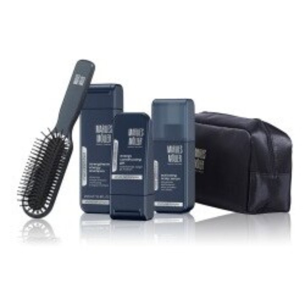 Set Marlies Möller: Marlies Möller, Hair Styling Gel, Flexible Hold, 100 ml + Marlies Möller, Hair Shampoo, Energizing, 200 ml + Marlies Möller, Paddle, Haarbürste