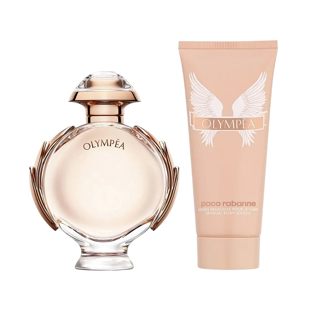 Set Paco Rabanne: Olympea, Eau de Parfum, für Damen, 50 ml + Olympea, Bodylotion, 100 ml