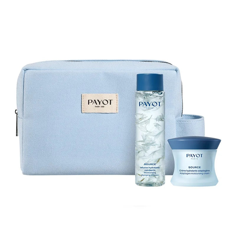 Payot Set: Source Adaptogen, Feuchtigkeitspflege 48h, Creme, für das Gesicht, 50 ml + Source, Feuchtigkeitsspendende Essenz-Lotion, für das Gesicht, 125 ml