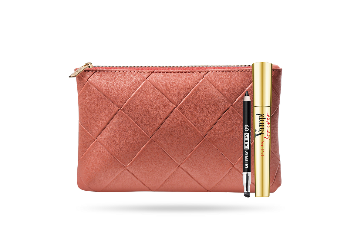 Pupa Set: Multiplay, doppelseitiger Lidschatten & Kajal-Eyeliner 2-in-1, 09, Deep Black, 1,2 g + Vamp! Mascara Forever, parabenfrei, wasserfest, Mascara, 111, Black, 9 ml