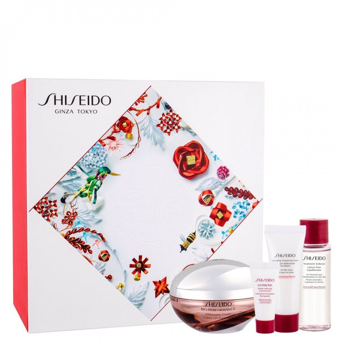 Ginza Tokyo Set Shiseido: Bio-Performance - Liftdynamic, Lifting, Cream, For Face, 50 ml + Benefiance, Cleansing, Cleansing Foam, 15 ml + Bio-Performance, Softening, Lotion, For Face, 30 ml + Ultimune, Antioxidants, Hydrating & Repairing, Day & Night, Ser