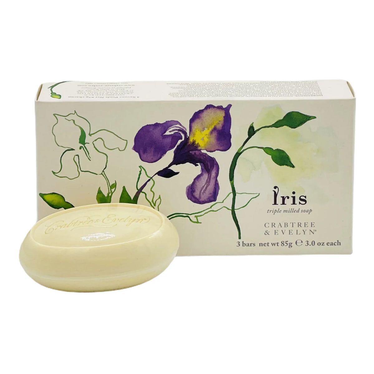 Set Trio, Crabtree & Evelyn, Iris, Feuchtigkeitsspendend, Seifenstück, 3 Stk., 85 g